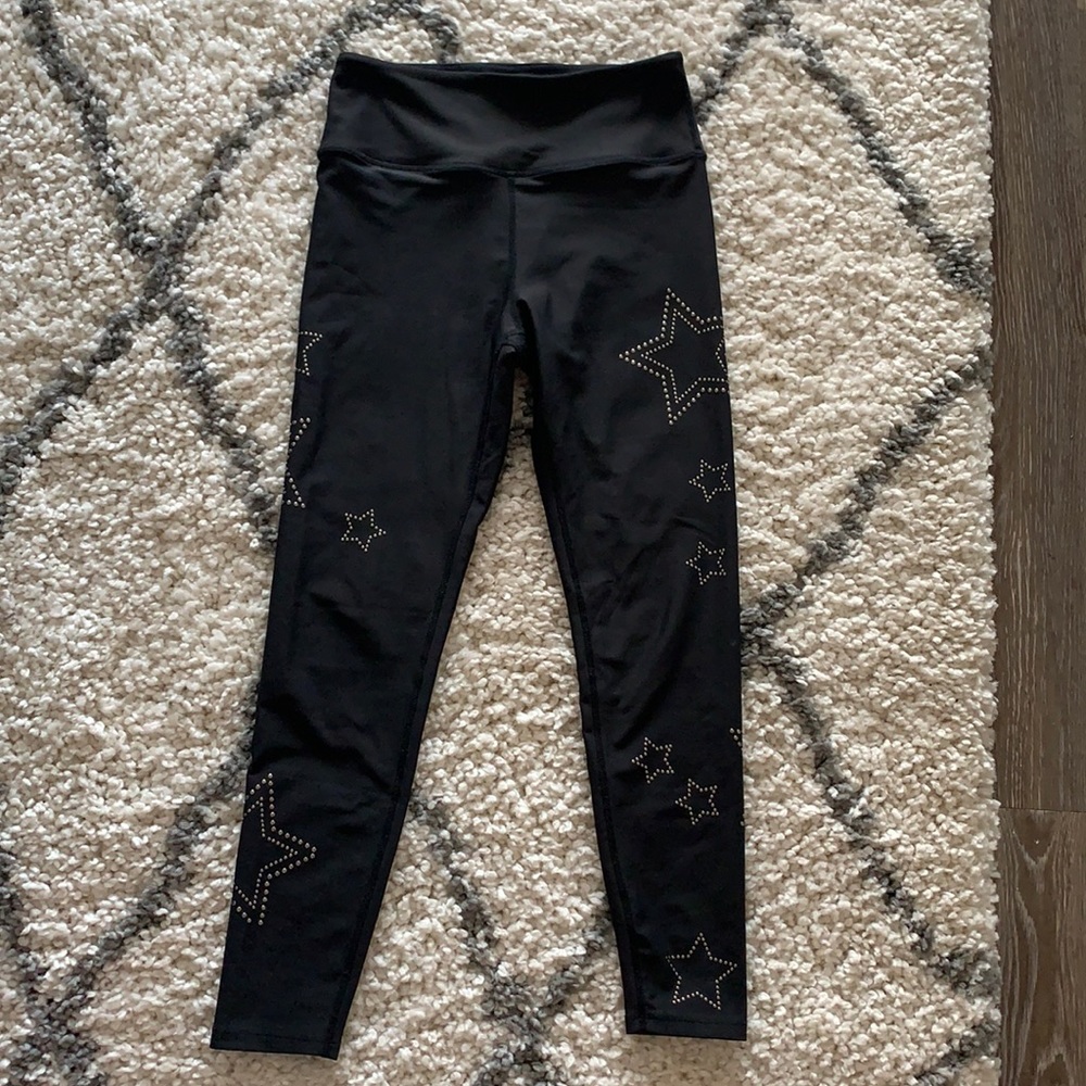 Soul Cycle Black Leggings with Studded Stars- SM